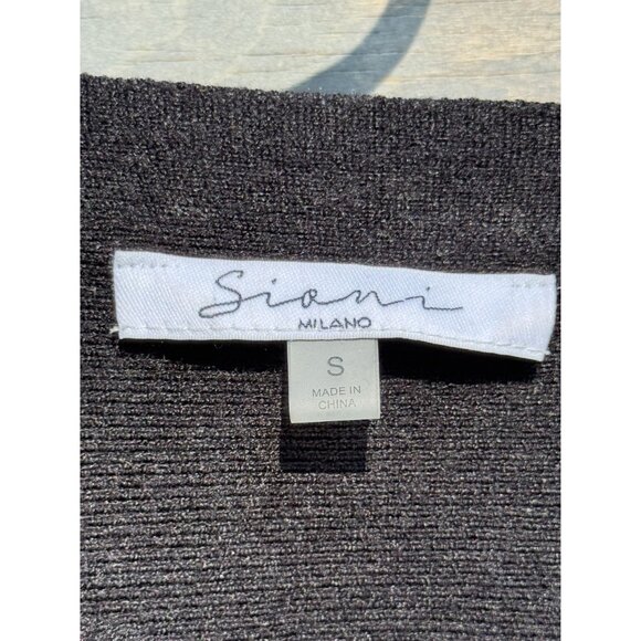 Black Sioni Milano Sweater Silver Studded Shoulder Detail Womens Small - Picture 3 of 4